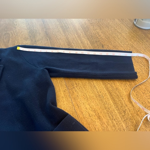 J. Crew Merino Wool Open Front Sweater Blazer Coat - Navy Blue- Size S - Picture 12 of 13